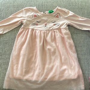 Light pink dress with kitten face